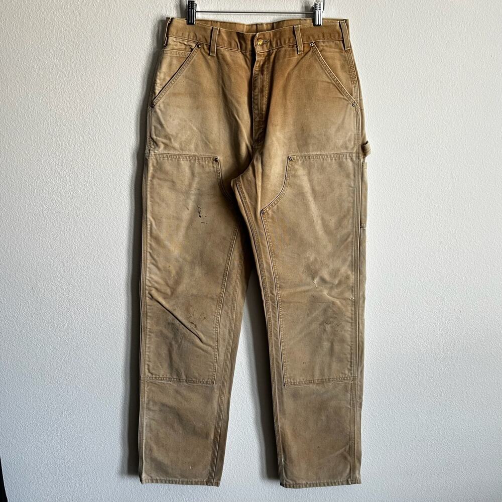 Carhartt B01 BRN brown double knee work wear carpenter pants